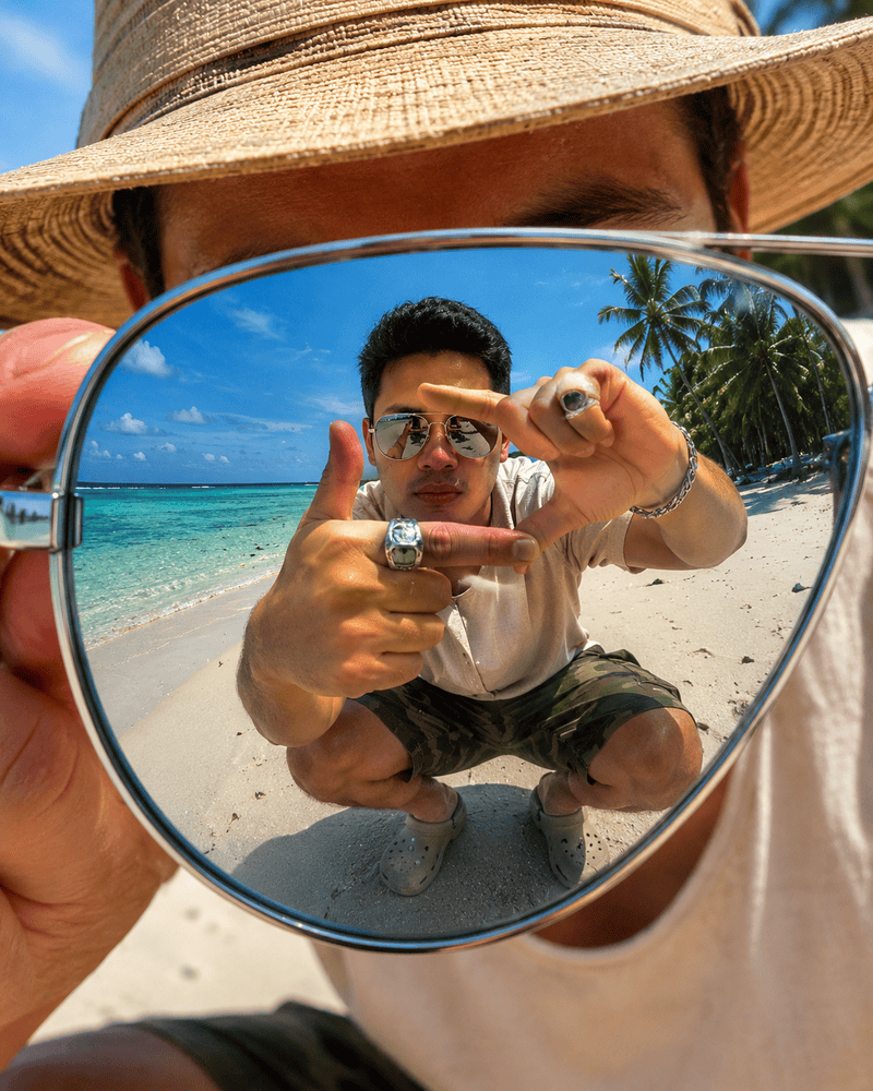 Prompt Kacamata Refleksi Pantai AI