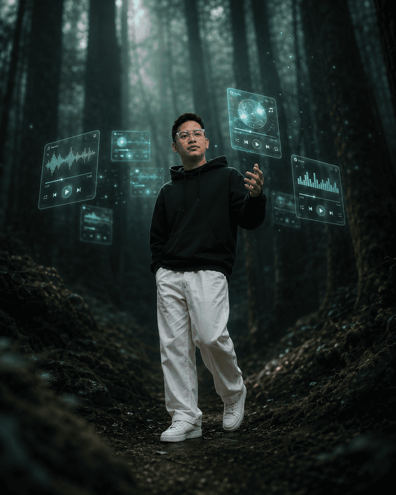 Prompt Futuristik Hutan AR AI